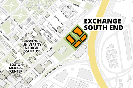 The site of Exchange South End, a mixed-use development of The Abbey Group